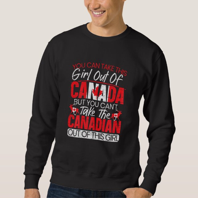 Sudadera No Puedes Sacar A Este Chica Del Día De Canadá Map (Anverso)