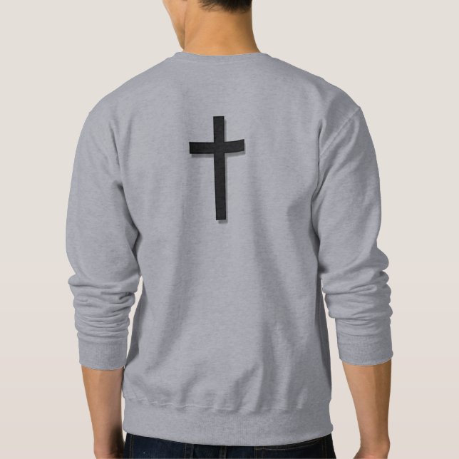 Sudadera No se preocupe la cruz de la camiseta w/Black (Reverso)