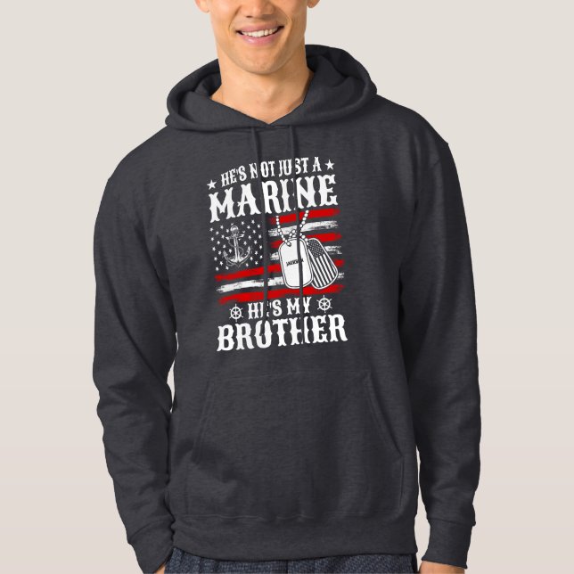Sudadera No sólo un marine, es mi hermano patriota gracioso (Anverso)