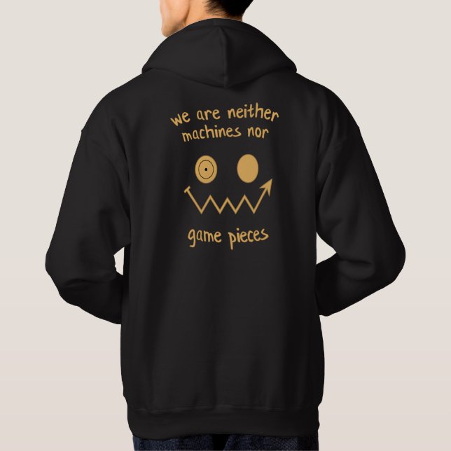 Sudadera No somos máquinas ni piezas de juego (Reverso)