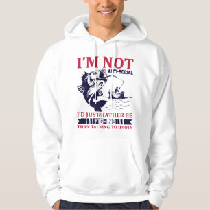 Sudadera No soy antisocial, prefiero pescar el