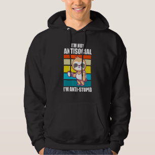 Sudadera No soy antisocial, soy anti animales tontos Slothe