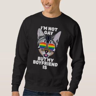 Sudadera No soy gay, pero mi novio es gracioso Cat Gay Pri