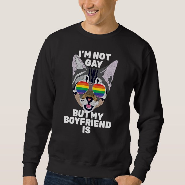 Sudadera No soy gay, pero mi novio es gracioso Cat Gay Pri (Anverso)