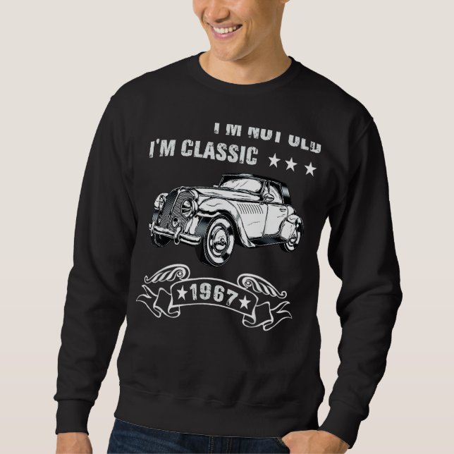 Sudadera No soy viejo Soy un clásico nacido en 1967 coche d (Anverso)