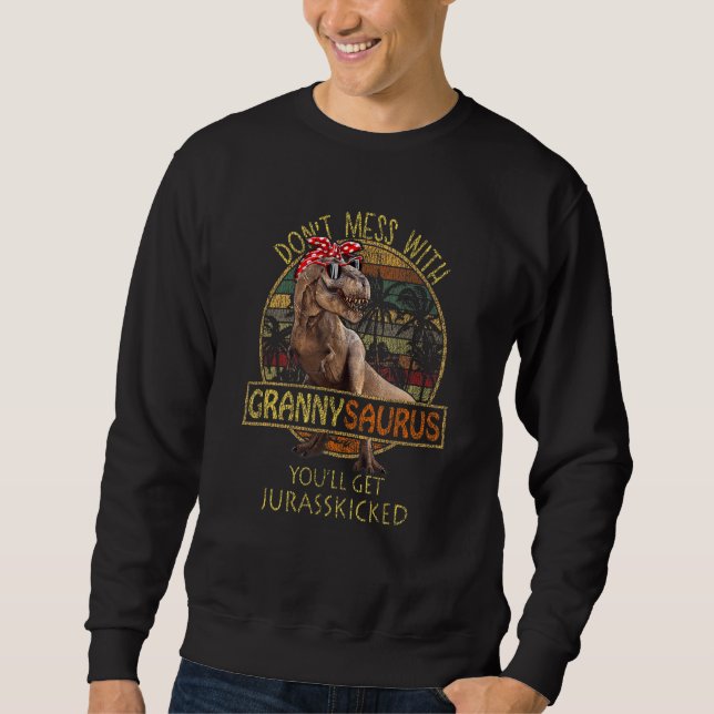 Sudadera No te metas con Grannysaurus, cogerás a Jurasskis (Anverso)
