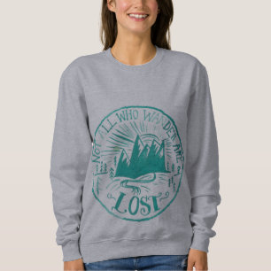 Sudadera "no toda que vagan es" camiseta gris perdida