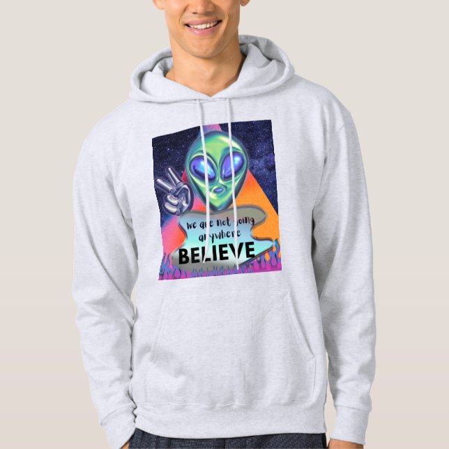 Sudadera No vamos a ninguna parte créelo (Anverso)