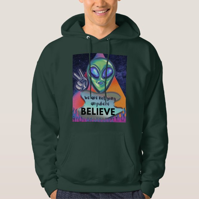 Sudadera No vamos a ninguna parte créelo (Anverso)