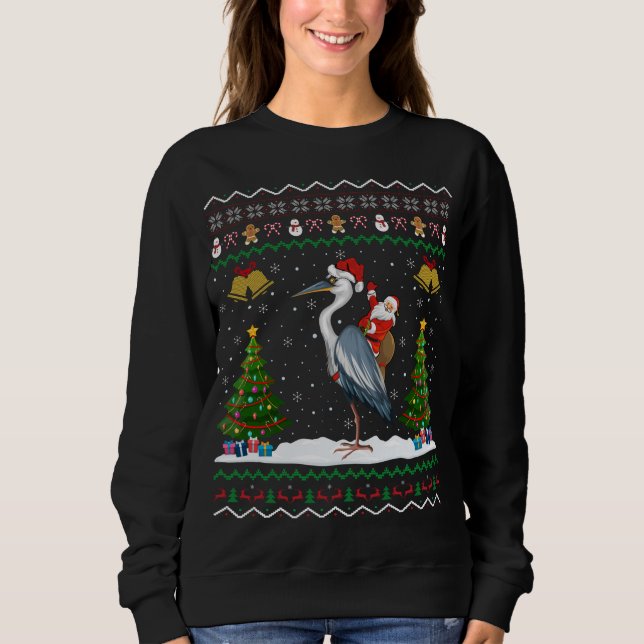 Sudadera Noche de pájaro de Heron feo regalo de Papá Noel (Anverso)