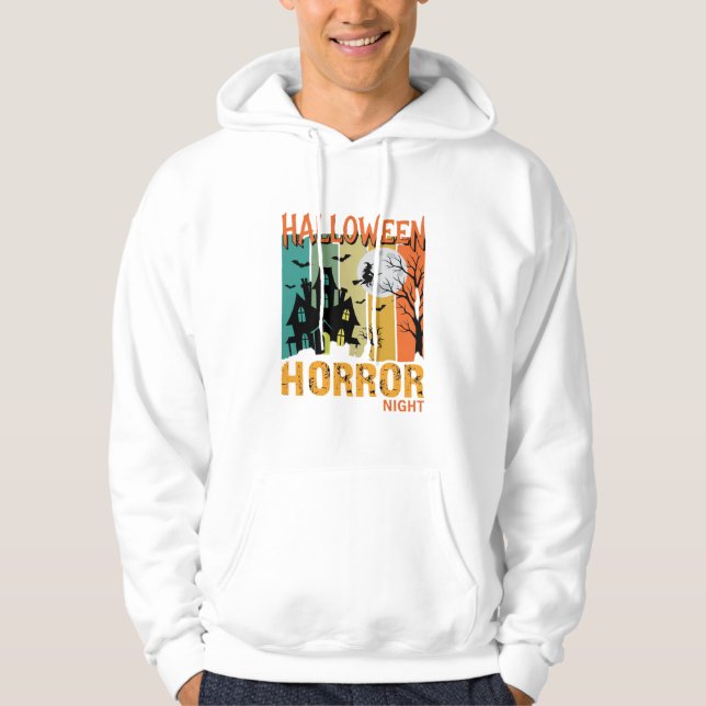 Sudadera Noche de Terror de Halloween Casa Embrujada Vector (Anverso)