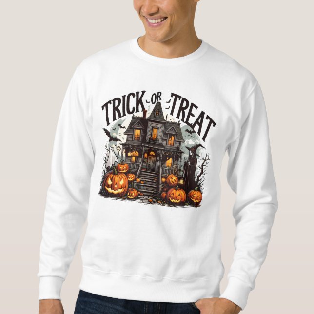 Sudadera Noche de truco o truco de Halloween espeluznante (Anverso)
