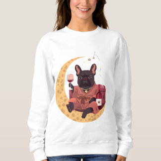 Sudadera Noche de Vino de Mamá de Bulldog Francés