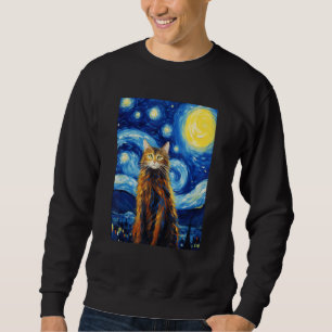 Sudadera Noche del gato de Maine Coon Starry Vincent van Go