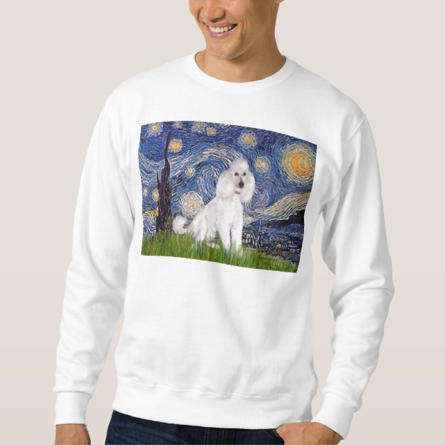 Sudadera Noche estrellada - Caniche estándar blanco (C) (Anverso)