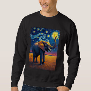 Sudadera Noche estrellada de amor animal para los elefantes