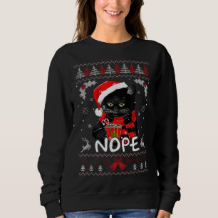 Sudadera Noche navideña no es un divertido gato negro Navid