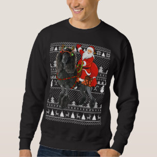 Sudadera Noche navideño Ugly Santa Riding Standard Poodle D