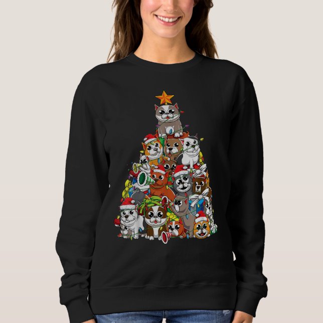 Sudadera Nochebuena de árbol navideño de la raza de los per (Anverso)