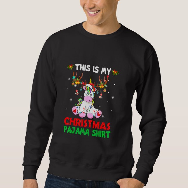Sudadera Nochebuena de los cuernos de reno de Unicornio (Anverso)