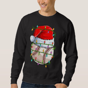 Sudadera Nochebuena deportiva de béisbol enciende a Santa B