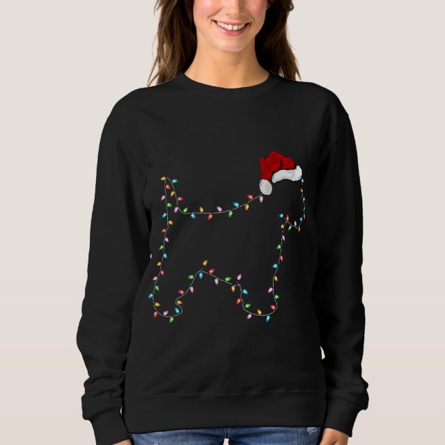 Sudadera Nochebuena divertida de perro occidental iluminand (Anverso)
