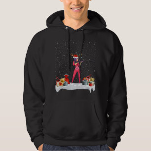 Sudadera Nochebuena divertida encendiendo reno Santa Hat Bi