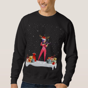 Sudadera Nochebuena divertida encendiendo reno Santa Hat Bi