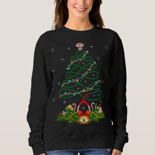 Sudadera Nochebuena divertida encendiendo Santa Hat Enferme