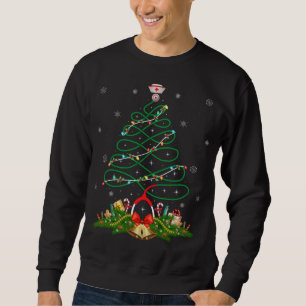 Sudadera Nochebuena divertida encendiendo Santa Hat Enferme