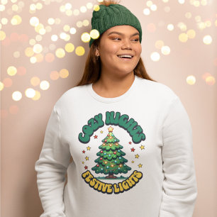 Sudadera Noches acogedoras, árboles navideños iluminados po
