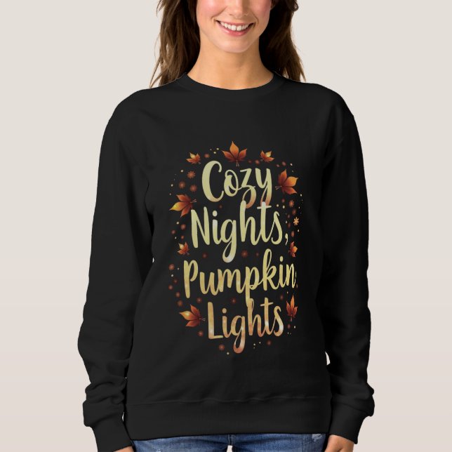 Sudadera Noches Acogedoras, Luces de Calabaza (Anverso)