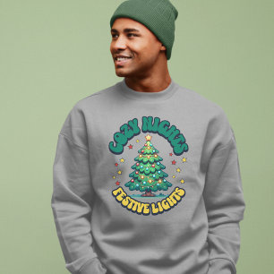 Sudadera Noches Acogedoras, Luces Navideñas Árbol de Navida