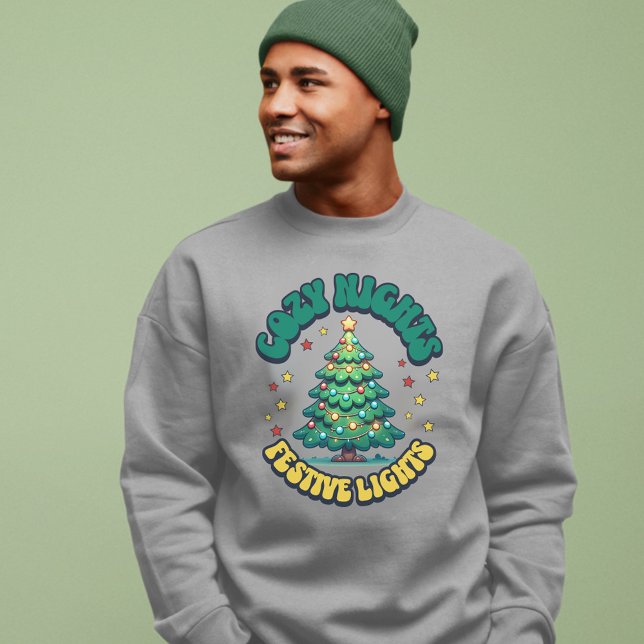 Sudadera Noches Acogedoras, Luces Navideñas Árbol de Navida (Subido por el creador)