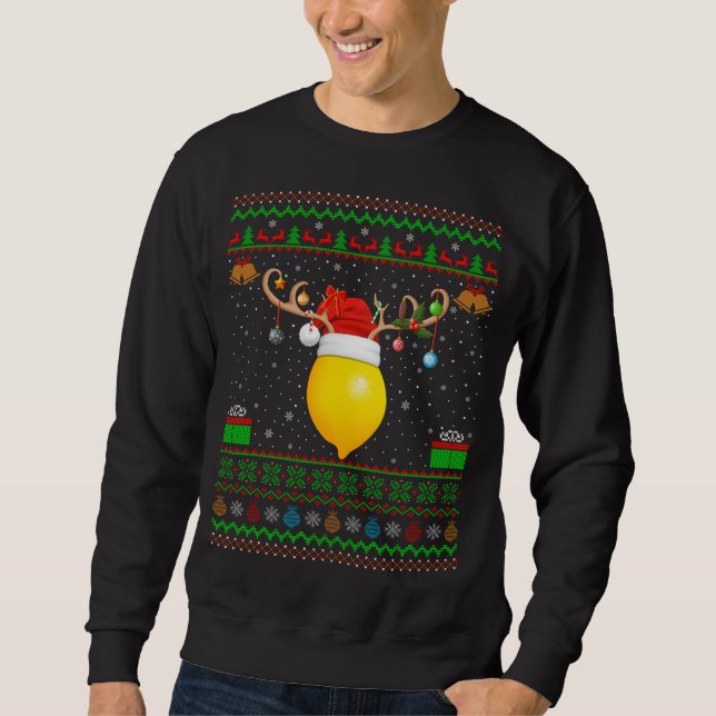 Sudadera Noches divertidas iluminando Santa Hat Fruta de li (Anverso)