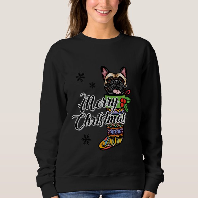 Sudadera Noches divertidas para perro Feliz Navidad Bulldog (Anverso)