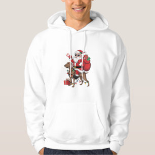 Sudadera Noches iluminando Santa Riding Weimaraner Dog Chri