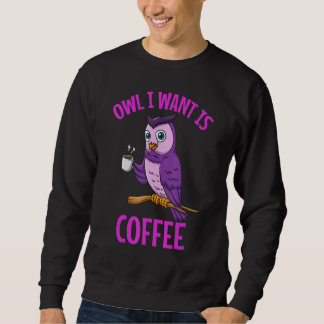 Sudadera Nocturnal Owl Bird  Ornithology Coffee Drinker