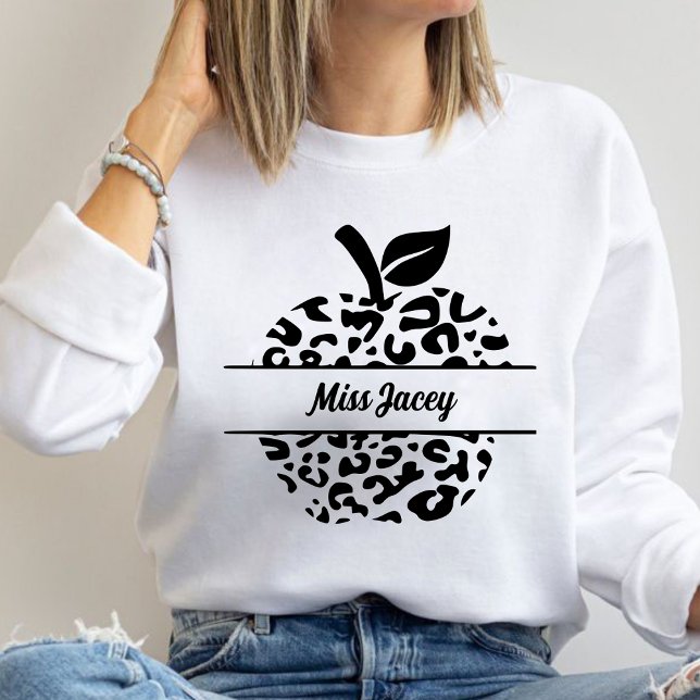 Sudadera Nombre de Apple del profesor personalizado, profes (Custom Teacher, Gift For Teacher, Apple Teacher, Personalized Name Teacher sweatshirt)