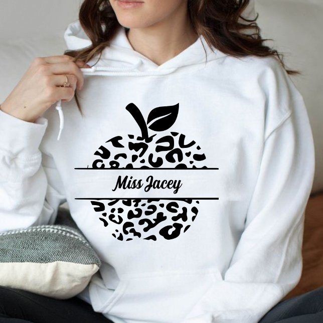 Sudadera Nombre de Apple del profesor personalizado, profes (Custom Teacher, Gift For Teacher, Apple Teacher, Personalized Name Teacher hoodie)