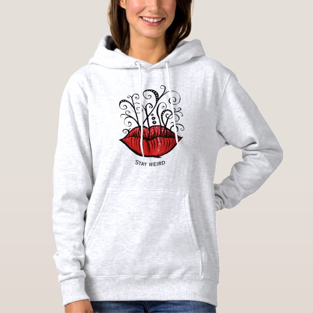 Sudadera Nombre de artista de maquillaje de labios rojos (Anverso)