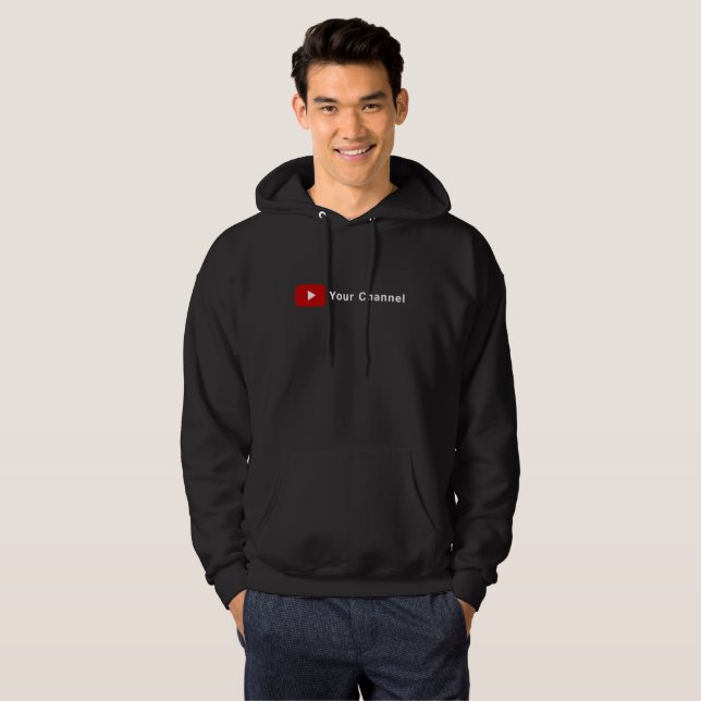 Sudadera Nombre de Canal de Youtube Camiseta Negra Personal (Anverso completo)