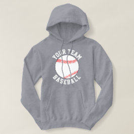 Sudadera Nombre de equipo de béisbol personalizado o texto