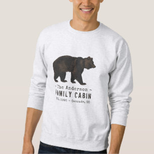 Sudadera Nombre de familia Cabina Oso Rústico Marrón Negr