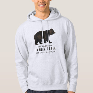 Sudadera Nombre de familia Cabina Oso Rústico Marrón Negr