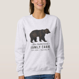 Sudadera Nombre de familia Cabina Oso Rústico Marrón Negro