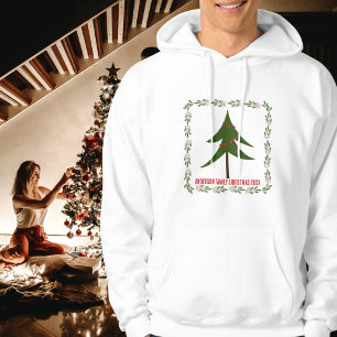 Sudadera Nombre de familia de guirnaldas y árboles de Navid