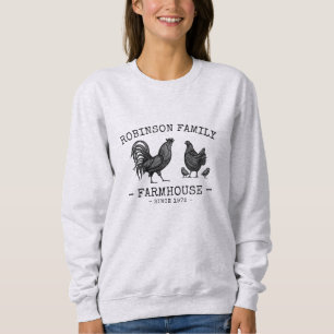Sudadera Nombre de familia Farmhouse Hen Chicks Rooster