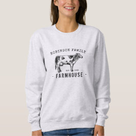 Sudadera Nombre de familia Farmhouse Rústico Leche Vaca