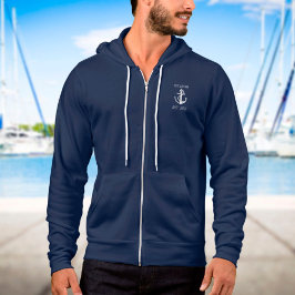 Sudadera Nombre de familia personalizado Ancla de barco náu